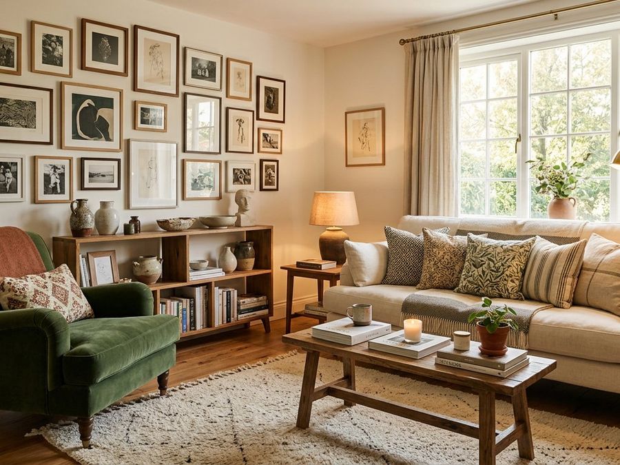 Elegantly styled living room with curated decor by House Native Hub